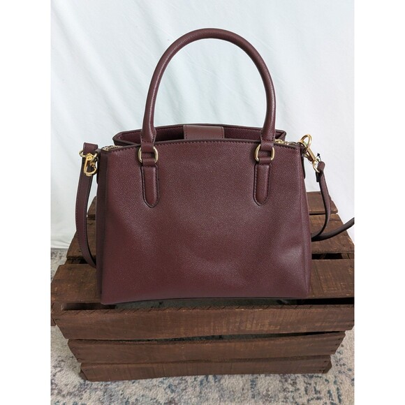 Nine West Tansy Jet Set Satchel Shoulder Purse Crossbody Bag Merlot Maroon - Picture 8 of 16